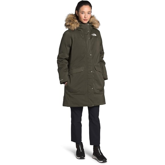 The North Face Winter Coat Women's Small Arctic ii Parka 550 Down Green Fur Hood - Picture 4 of 16